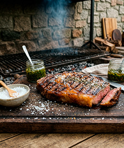 contra filé grelhado com sal de parrilla chimichurri vale beija flor